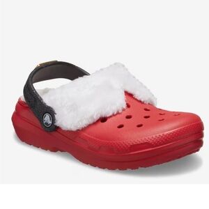 CROCS Red Furry Lined Slippers